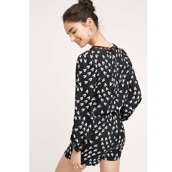 Anthropologie Ranna Gill Madine Printed Embroidered Romper - Size Medium - Picture 2 of 11